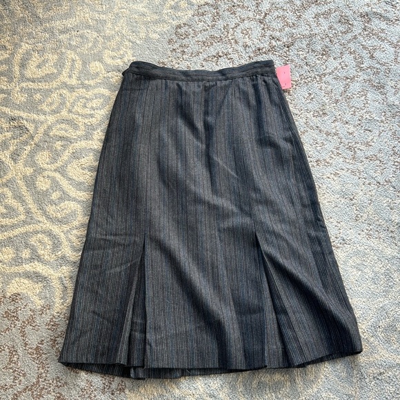 Vintage Gilmor Pinstripe Skirt Suit Set Gray 16 - Picture 6 of 15